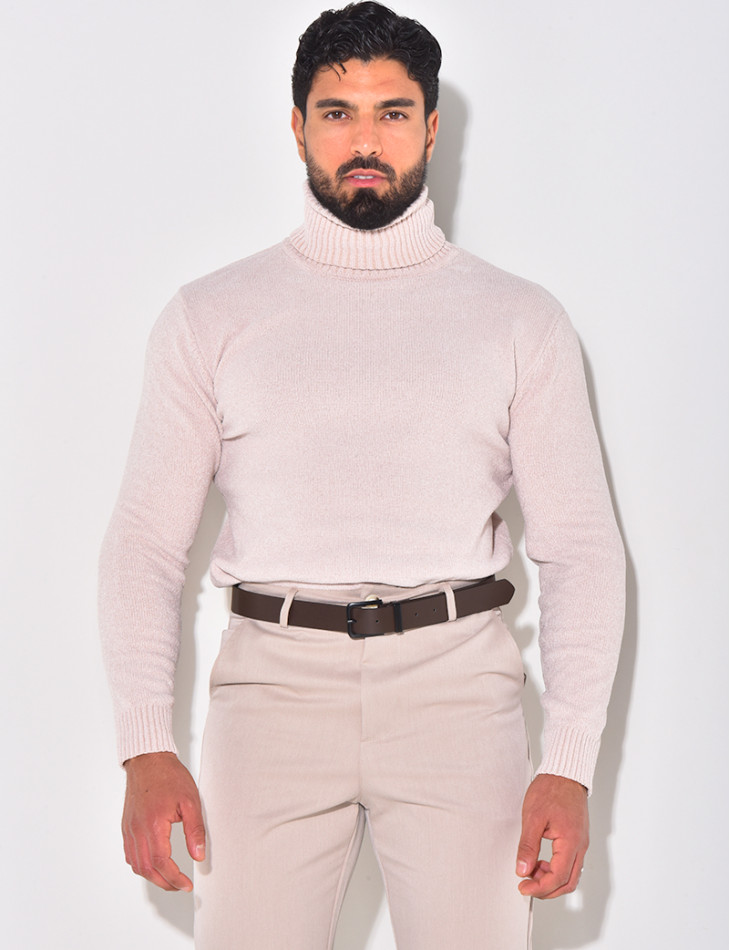 Pull en laine à col montant