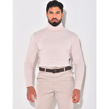 Pull en laine à col montant