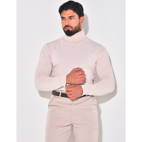 Pull en laine à col montant