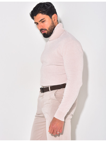 Pull en laine à col montant