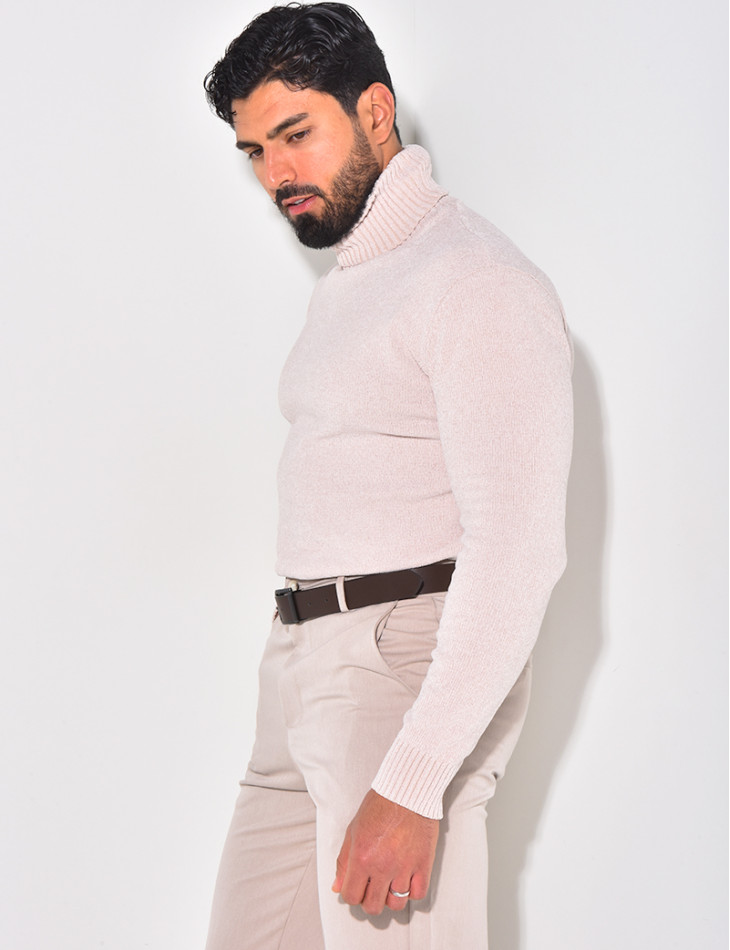 Pull en laine à col montant