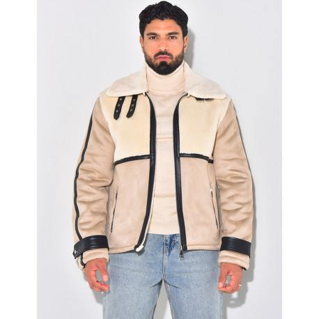 Veste en suédine et fourrure