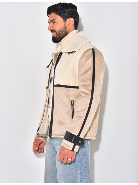 Veste en suédine et fourrure