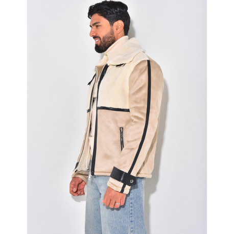 Veste en suédine et fourrure