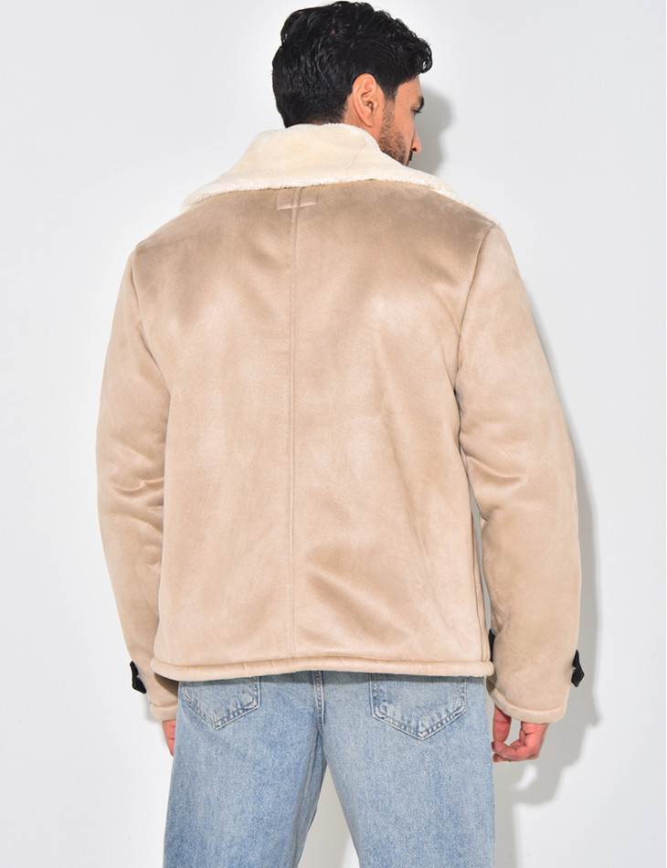 Veste en suédine et fourrure