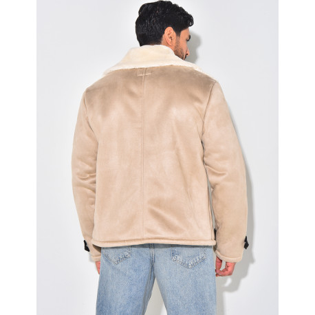 Veste en suédine et fourrure