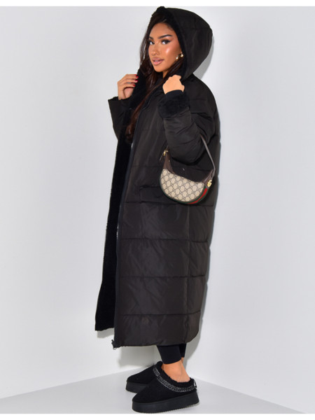 Wende-Daunenjacke mit Pelzfutter