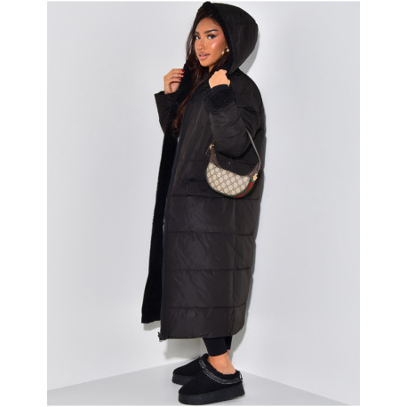 Wende-Daunenjacke mit Pelzfutter