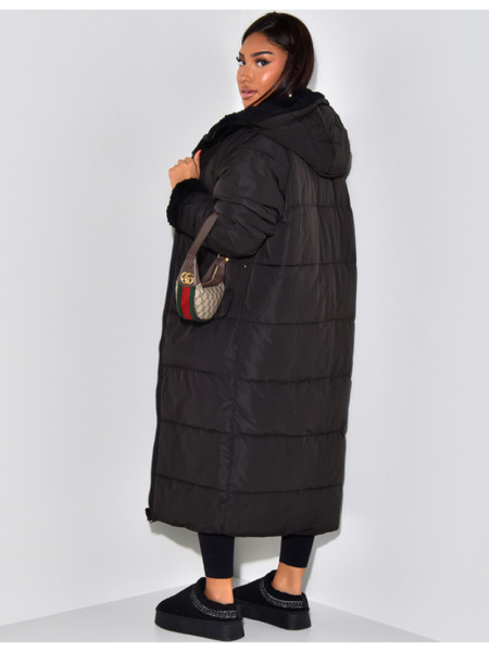 Wende-Daunenjacke mit Pelzfutter