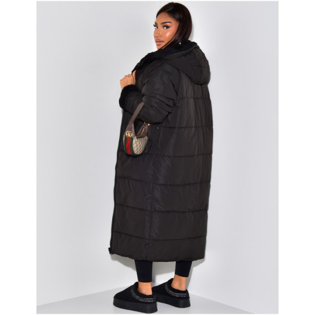 Wende-Daunenjacke mit Pelzfutter