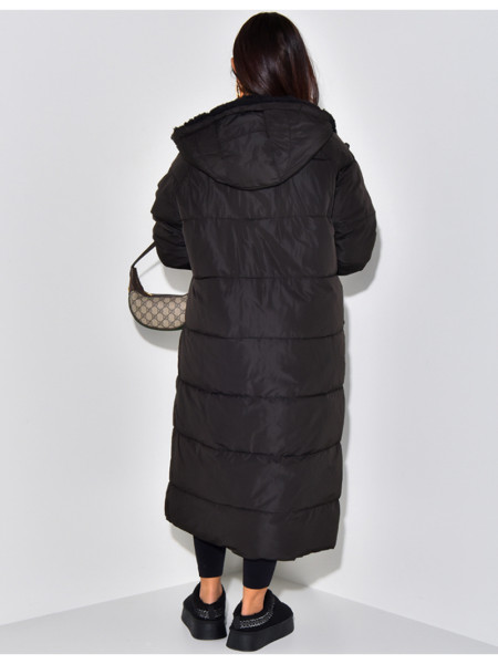 Wende-Daunenjacke mit Pelzfutter