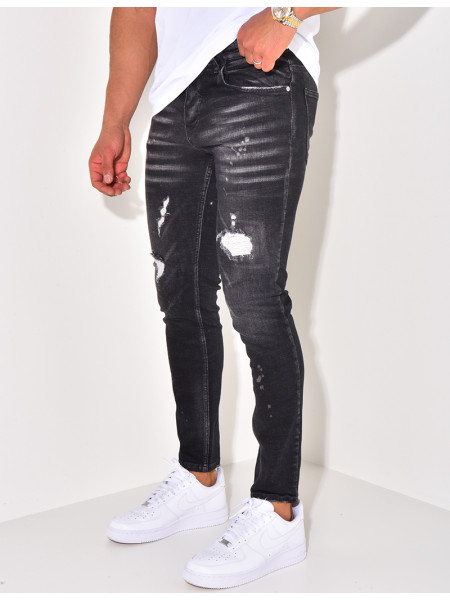 Jeans destroy délavé