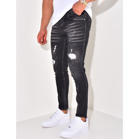 Jeans destroy délavé