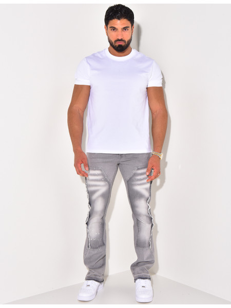 Jeans à tâches de peinture