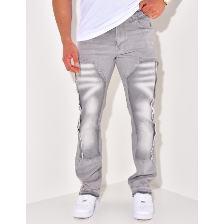 Jeans à tâches de peinture