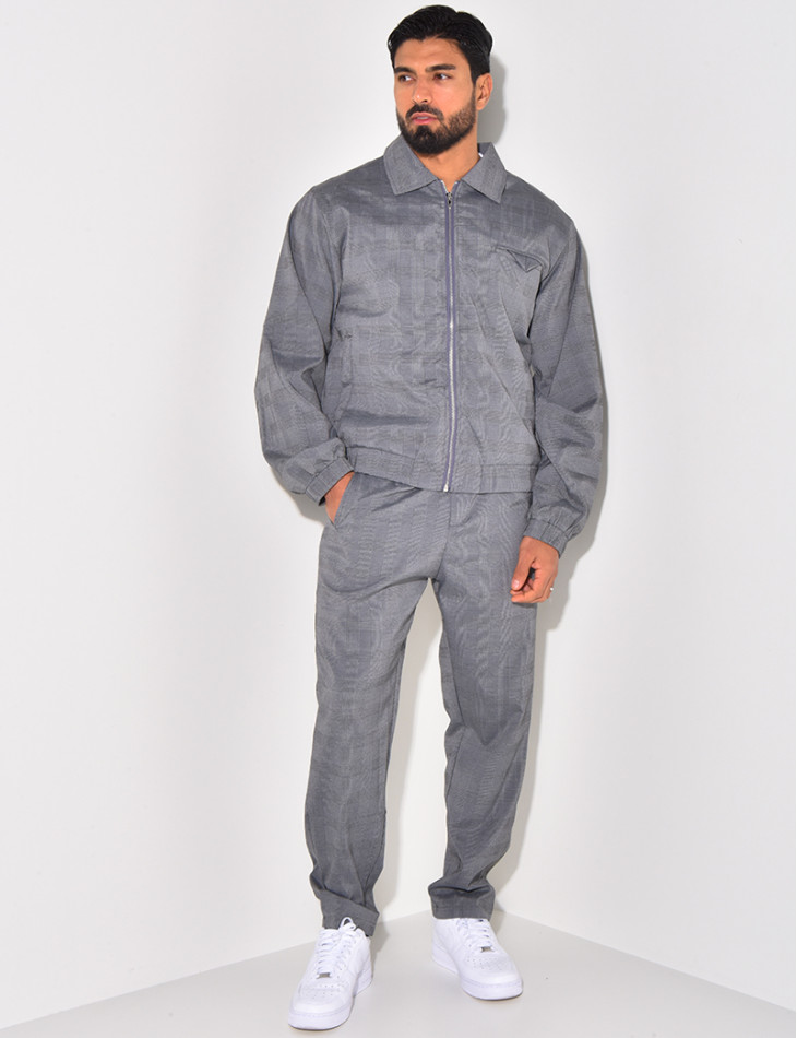 Ensemble pantalon et veste à carreaux
