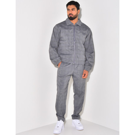 Ensemble pantalon et veste à carreaux