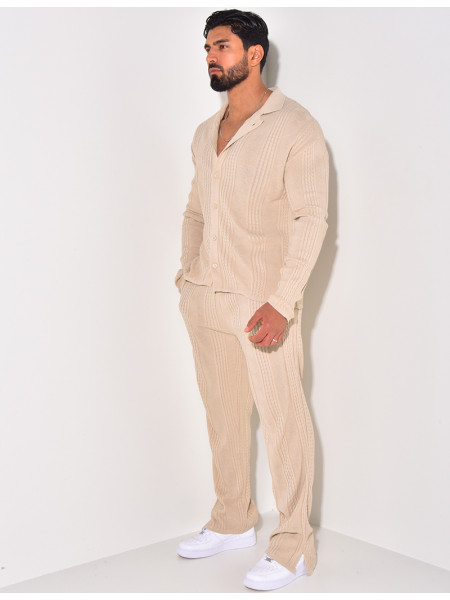 Ensemble pantalon et gilet texturé