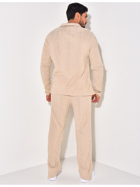 Ensemble pantalon et gilet texturé