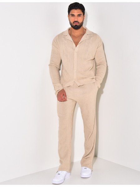 Ensemble pantalon et gilet texturé