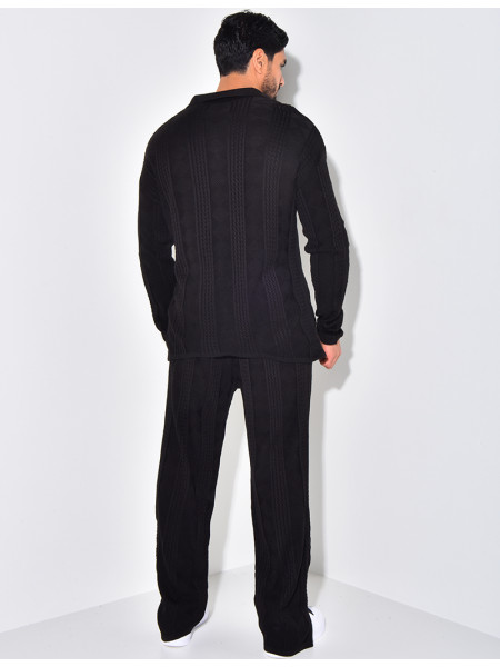 Ensemble pantalon et gilet texturé