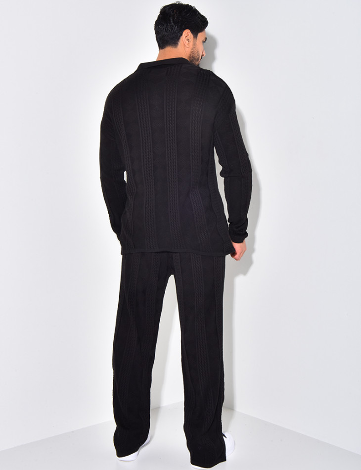 Ensemble pantalon et gilet texturé