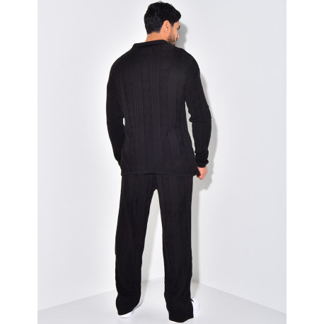 Ensemble pantalon et gilet texturé