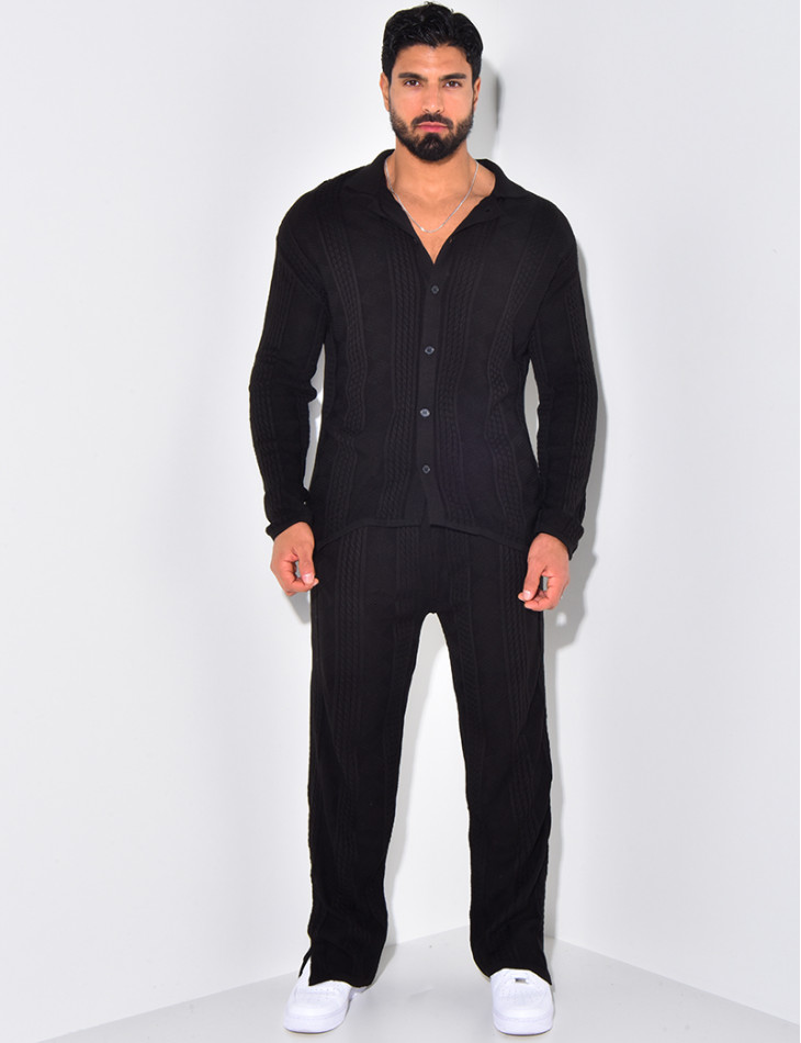 Ensemble pantalon et gilet texturé