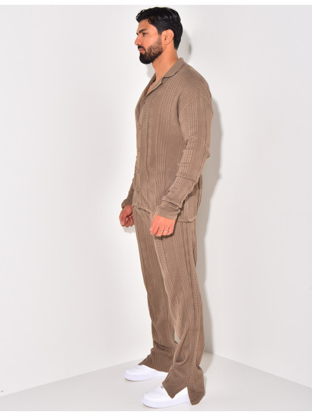Ensemble pantalon et gilet texturé