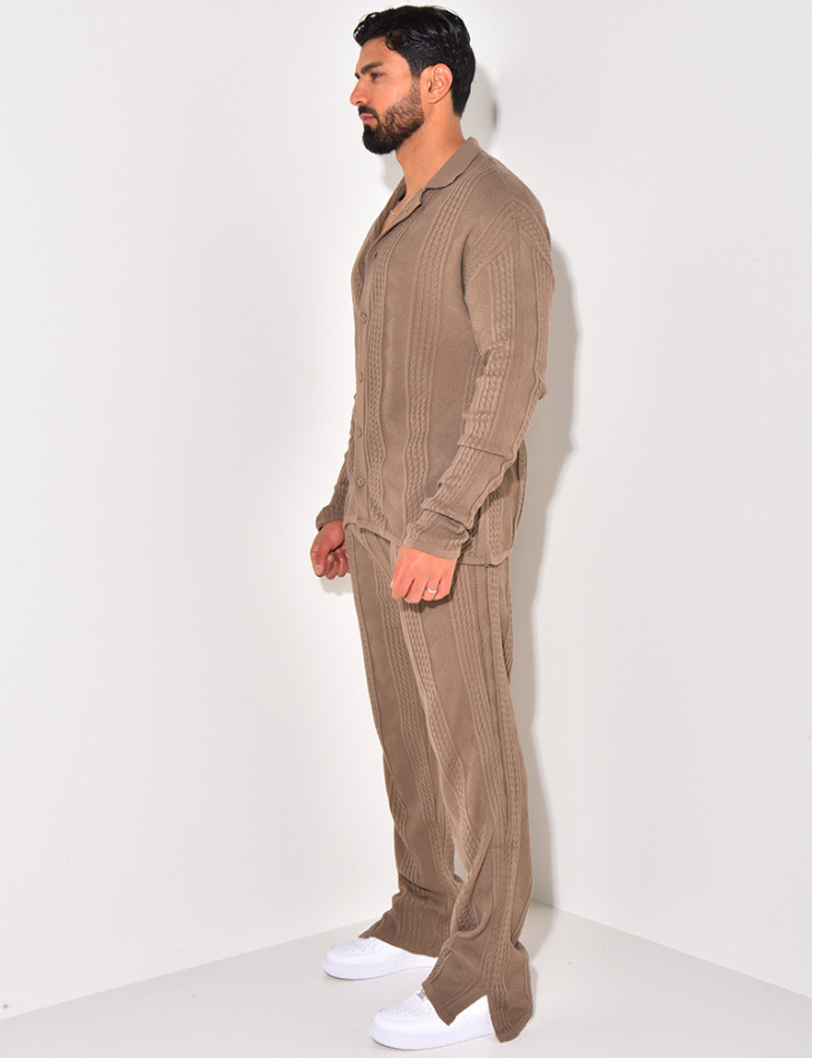 Ensemble pantalon et gilet texturé