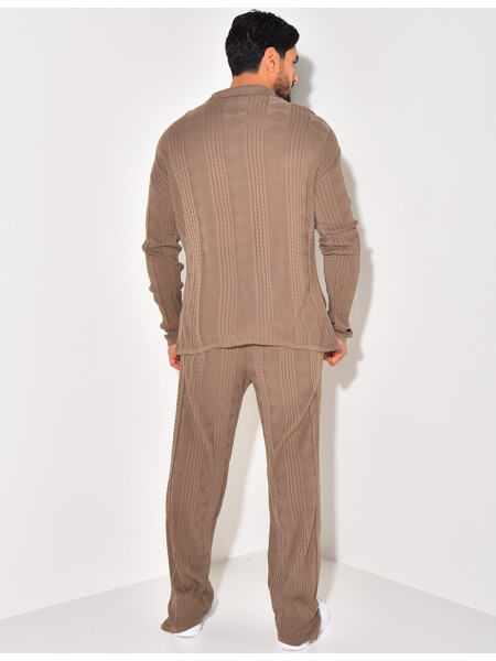 Ensemble pantalon et gilet texturé