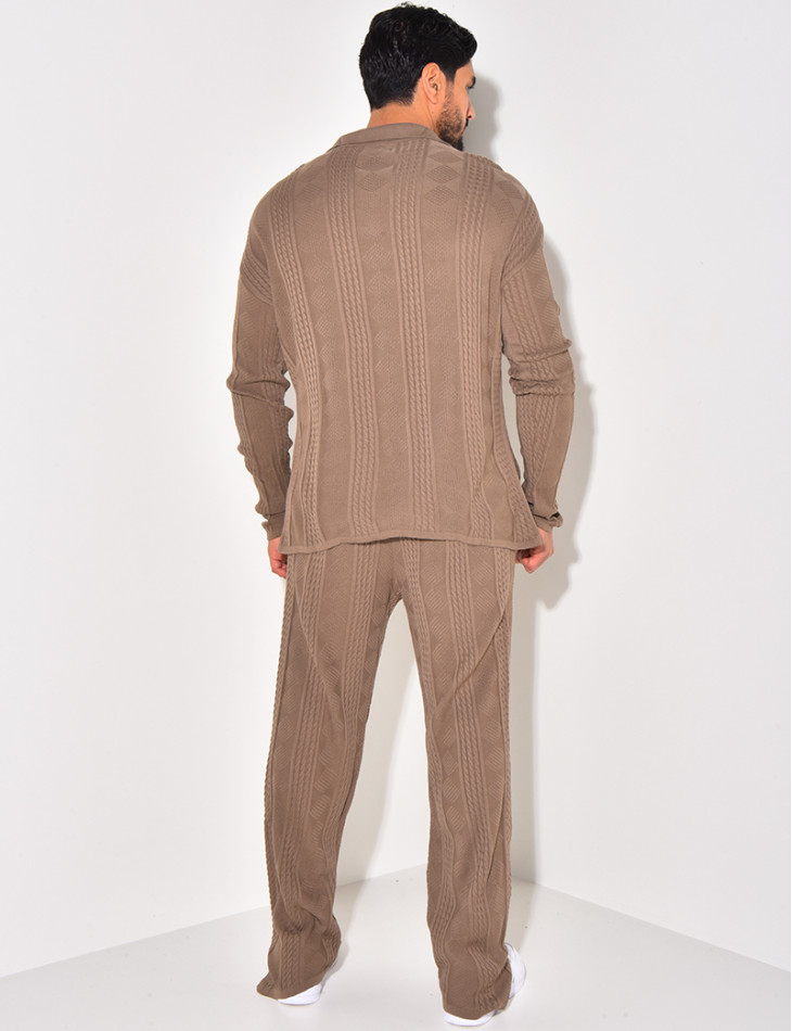 Ensemble pantalon et gilet texturé
