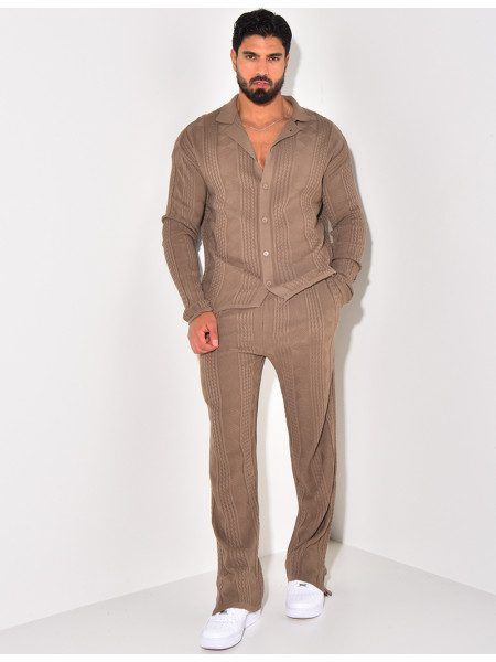 Ensemble pantalon et gilet texturé