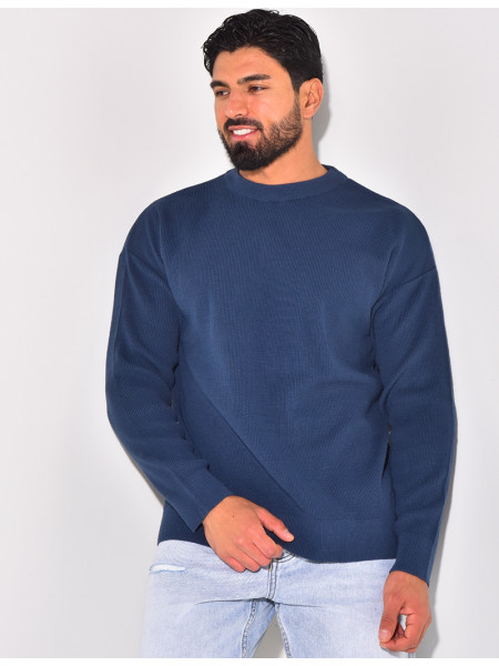 Pull fin à col rond