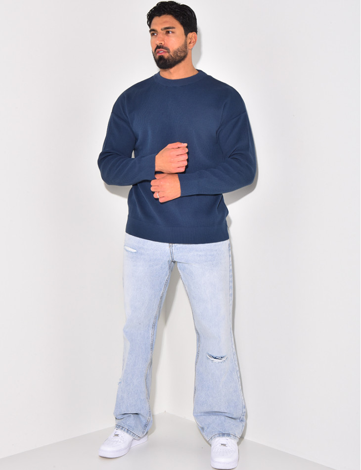 Pull fin à col rond