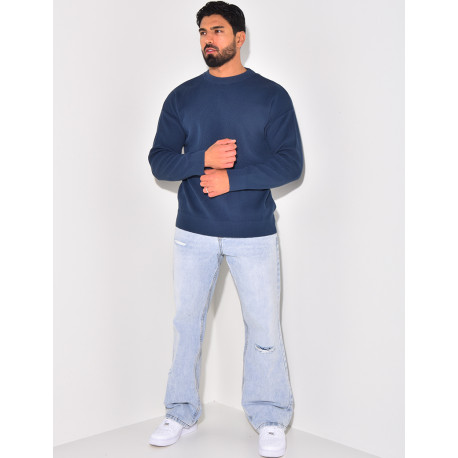 Pull fin à col rond