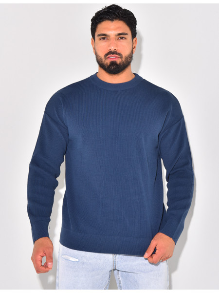 Pull fin à col rond