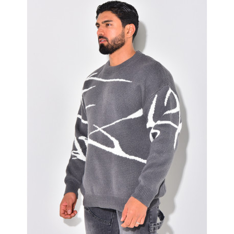 Pull en laine à motifs