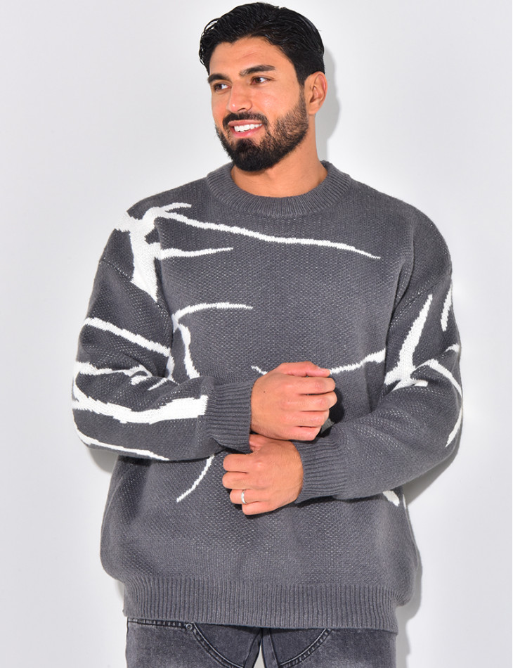 Pull en laine à motifs