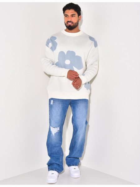 Pull en laine à motifs