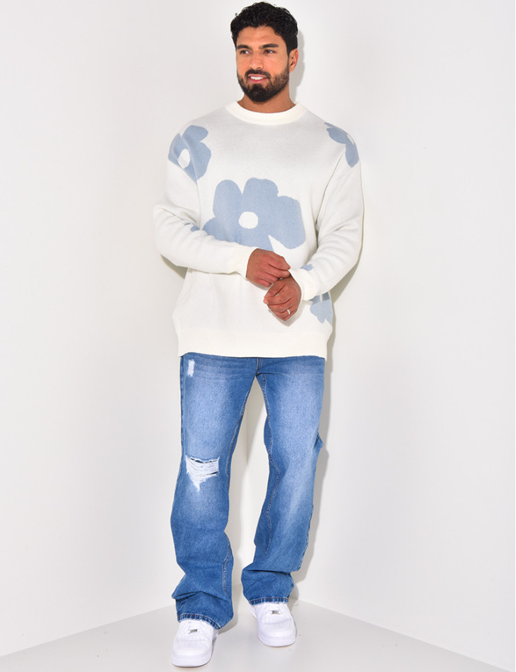 Pull en laine à motifs