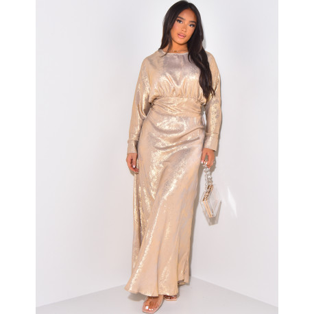 Set aus langem Rock und Top zum Binden irisierender Stoff