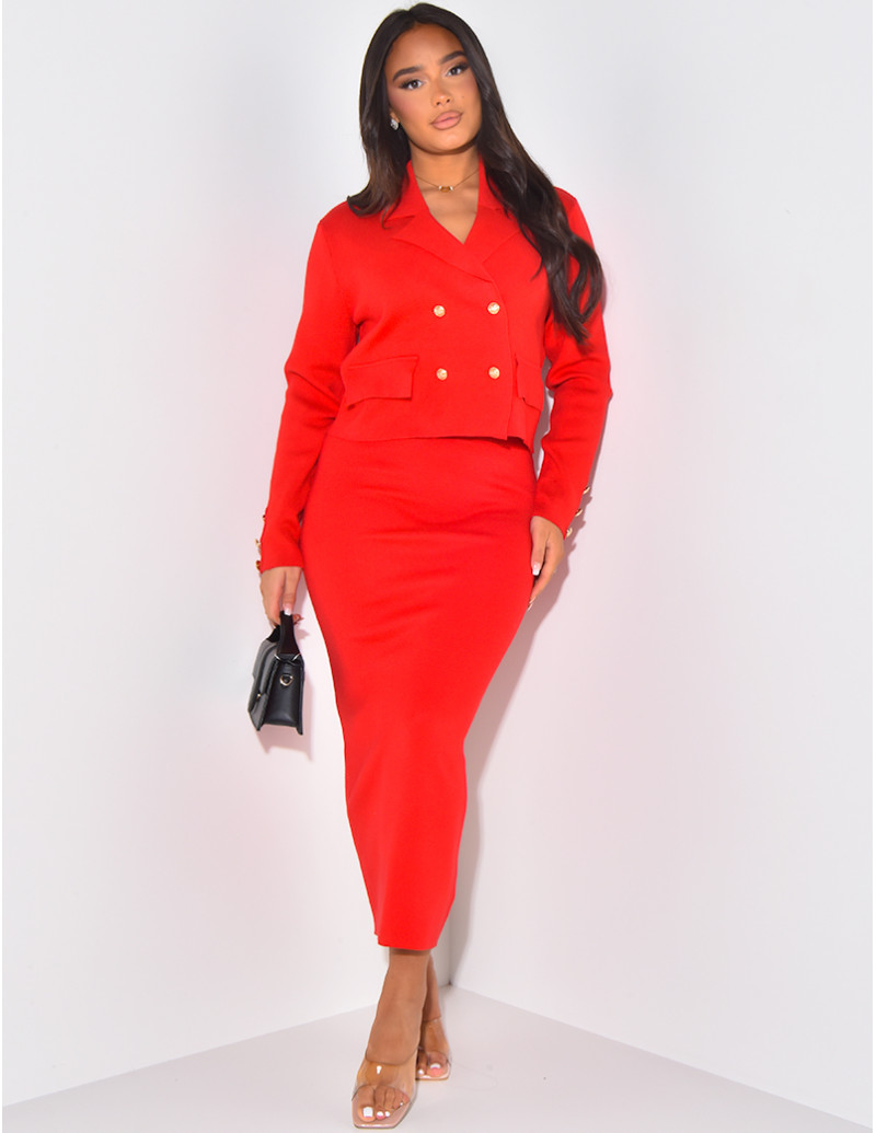 Ensemble jupe et gilet à...