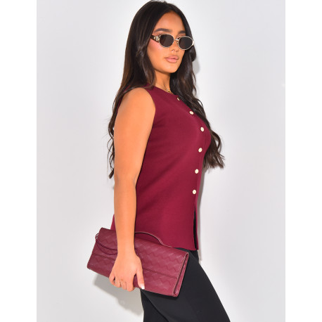 Gilet sans manche à boutons dorés