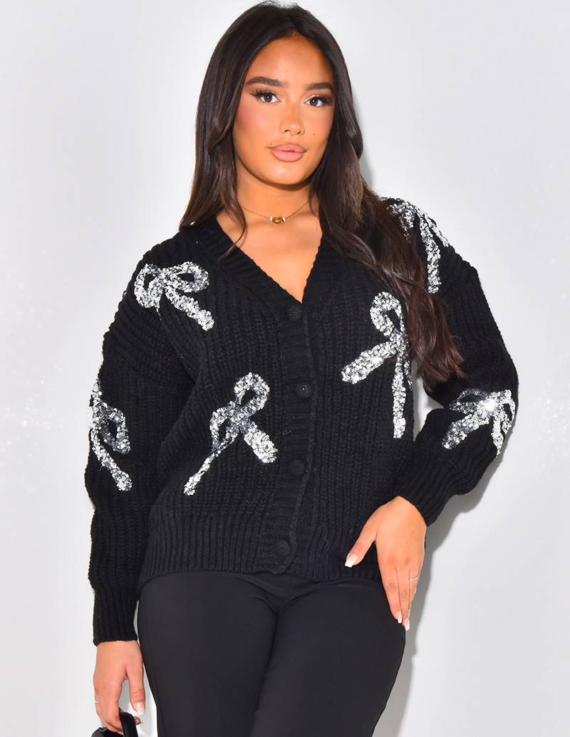 Wool cardigan with...