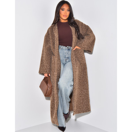 Manteau oversize en laine chiné