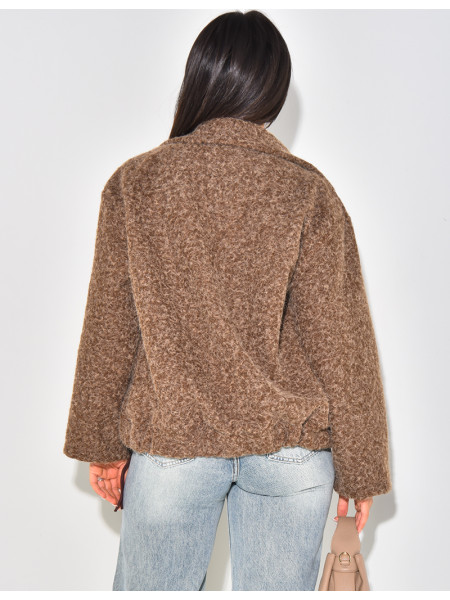 Veste courte en laine chiné