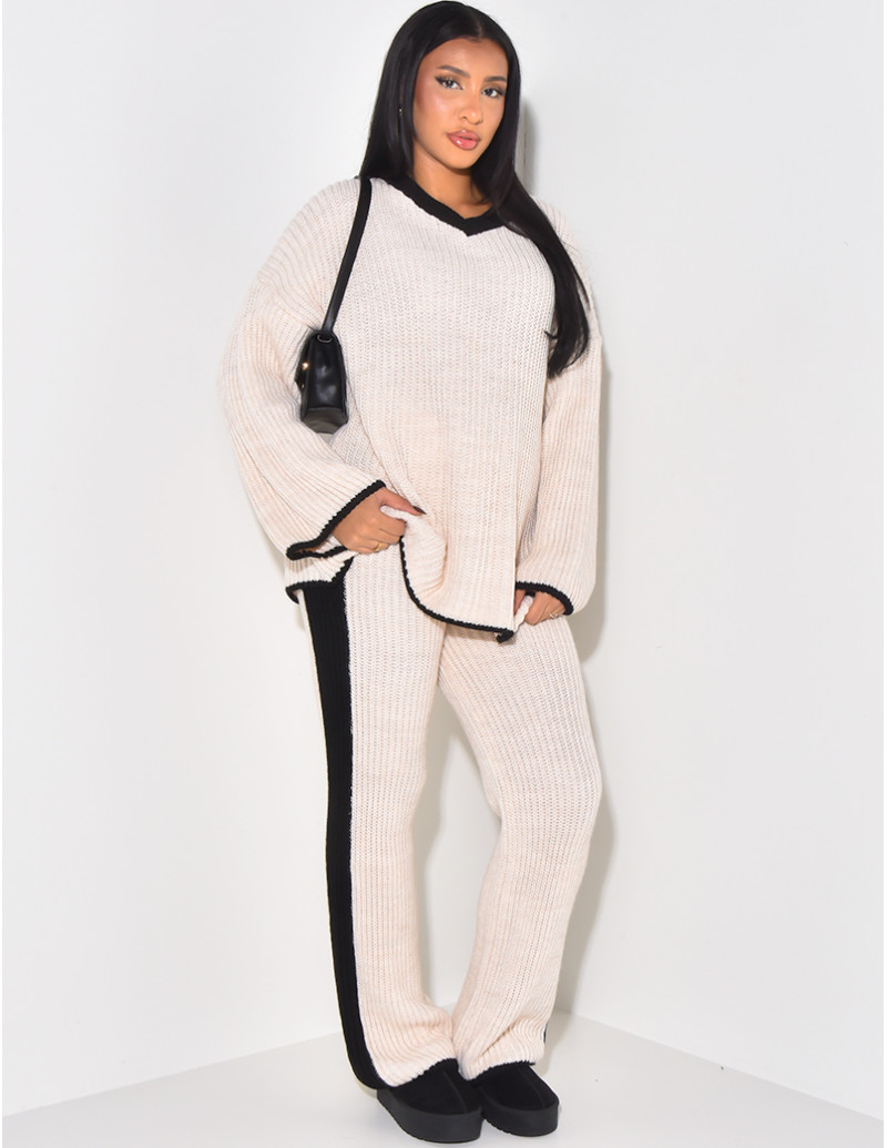 Set of trousers and ribbed...