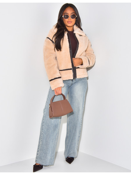 Oversized sheepskin jacket