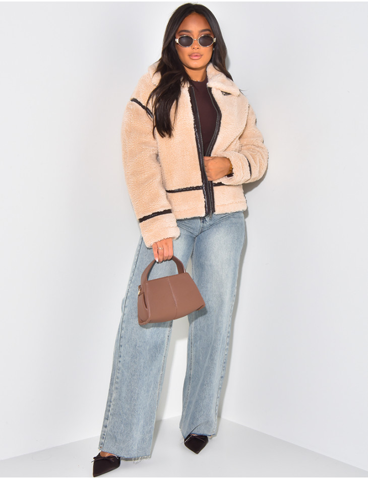 Oversized sheepskin jacket